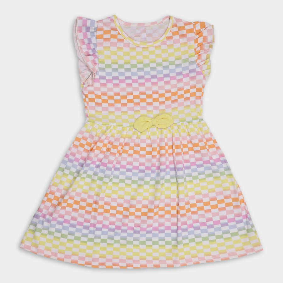 Girls' 100% Cotton Frock , Off White, large image number null