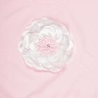 Girls' Light Pink Round Neck Casual T-Shirt, गुलाबी, small