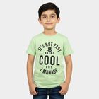 Boys' Half Sleeves T-Shirt, हल्का हरा, small