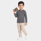 Boys Navy Blue Crew Neck Regular T-Shirt, Navy Blue, small