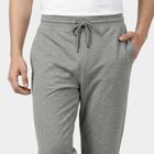 Men's Grey Straight Fit Solid Track Pants, Melange Light Grey, small