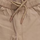 Boys Beige Regular Fit Cargo Trousers with Elastic Waist, Beige, small image number null