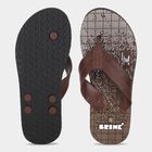 Men's Brown Toe-Post Flip-Flops, भूरा, small