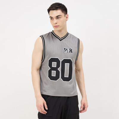 Men's Grey Round Neck Printed Athleisure T-Shirt