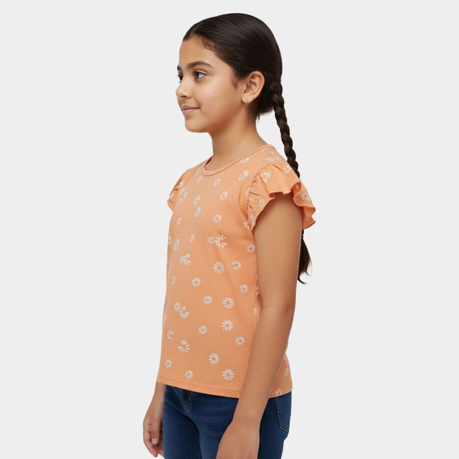 Girls' T-Shirt, मूँगा (कोरल), large