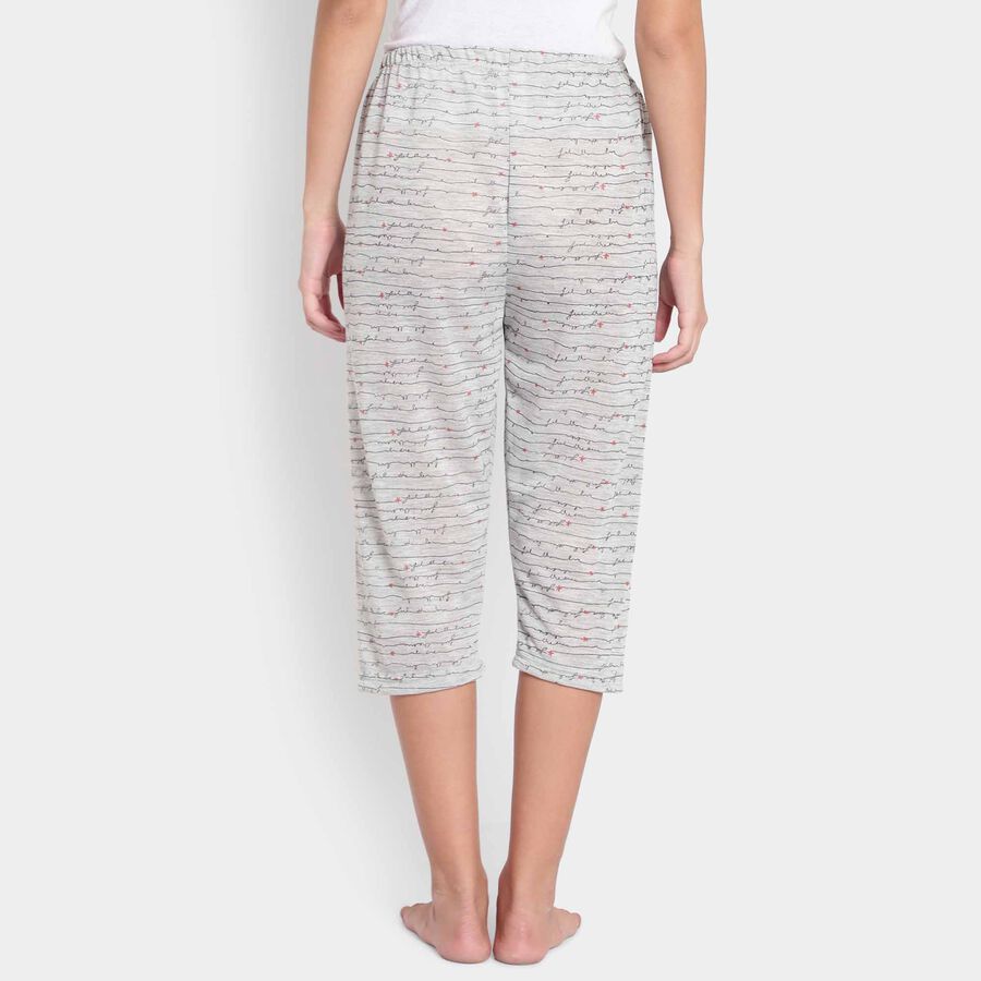 Printed Flared Capri, Light Grey, large image number null
