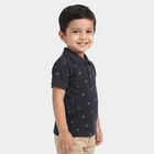 Boys Navy Blue Cotton Polo Neck Polo Boys T-Shirt, नेवी ब्लू, small