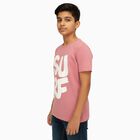 Boys Muted Dusty Pink Crew Neck Casual Half Sleeve T-Shirt, गुलाबी, small image number null