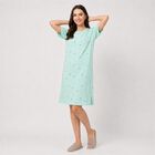 Women's Mint Green Round Neck T-Shirt Style Nighty, Light Green, small