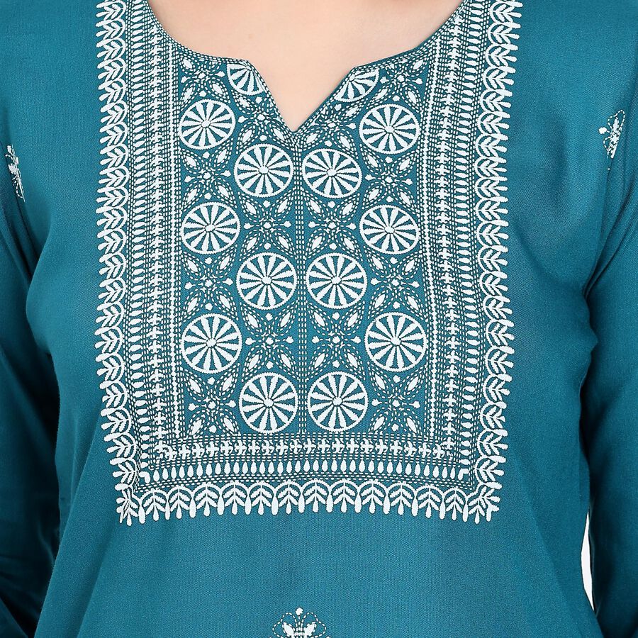 Ladies' Kurti , मध्यम नीला, large image number null
