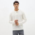 Men's Rich Eggshell White Polo Neck Classic T-Shirt, White, small image number null