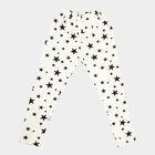 Girls Printed Ankle Length Leggings, Off White, small image number null