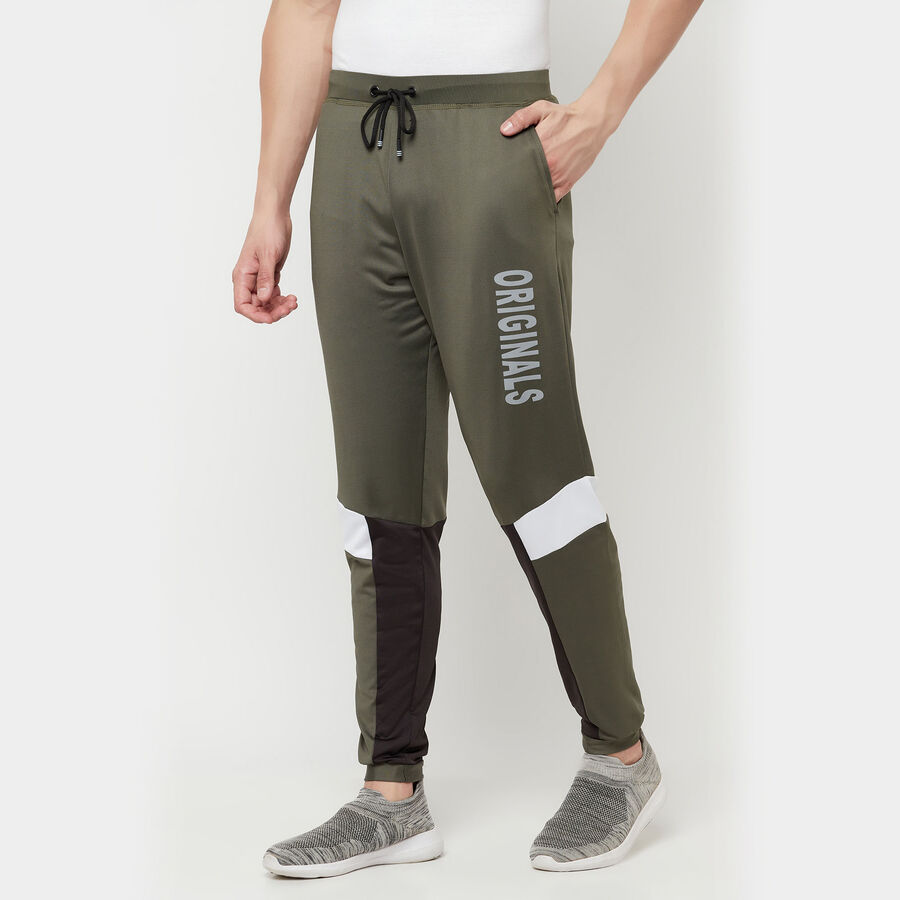 Cut & Sew Slim Track Pants, Olive, large image number null