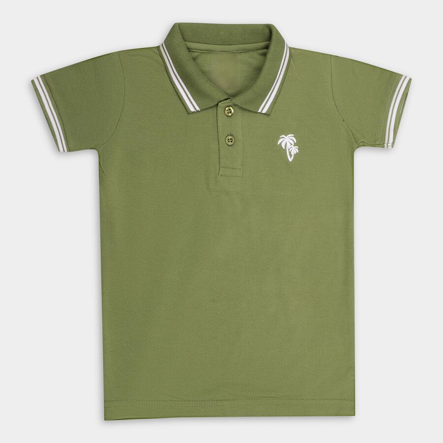 Boys' Half Sleeves T-Shirt , ओलिव, large image number null