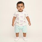 Infants Pastel Pink and White Cotton Round Neck Casual T-Shirt, Lilac, small image number null