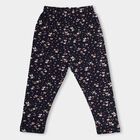 Girls' Dark Navy Blue Printed Cotton Blend Legging, नेवी ब्लू, small image number null