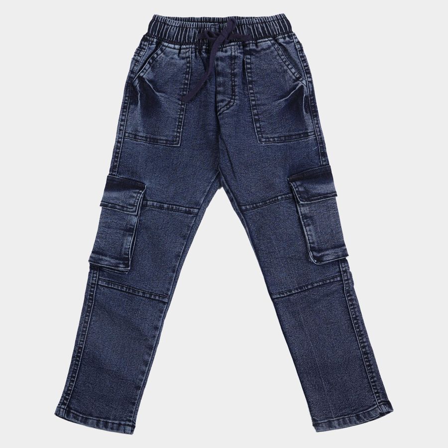 Boys Mid Blue Regular Fit Classic Jeans, Mid Blue, large