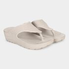 Women's Beige Wedge Flip-Flop Slippers, गहरा पीला, small