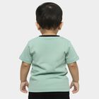 Infants Mint Green Cotton Round Neck Casual T-Shirt, Light Green, small
