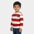 Boys' Red Crew Neck Pullover Sweatshirt, लाल, small