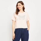 Cotton Round Neck T-Shirt, पीच, small image number null