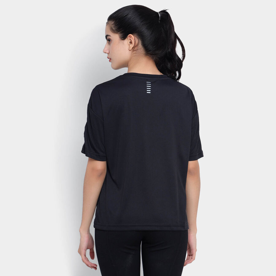 Solid Round Neck T-Shirt, Black, large image number null