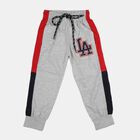 Boys' Grey Regular Fit LA Printed Pyjama, Light Grey, small