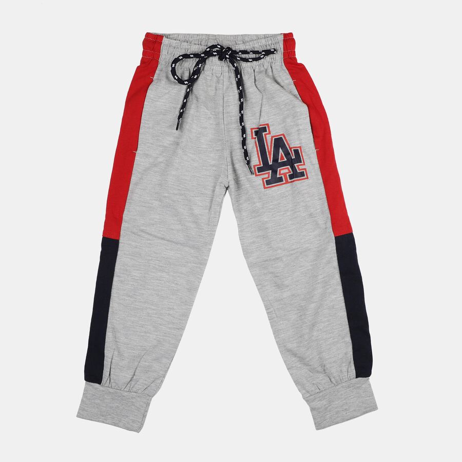 Boys' Grey Regular Fit LA Printed Pyjama, Light Grey, large