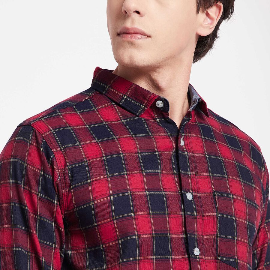 Checks Casual Shirt, Red, large image number null
