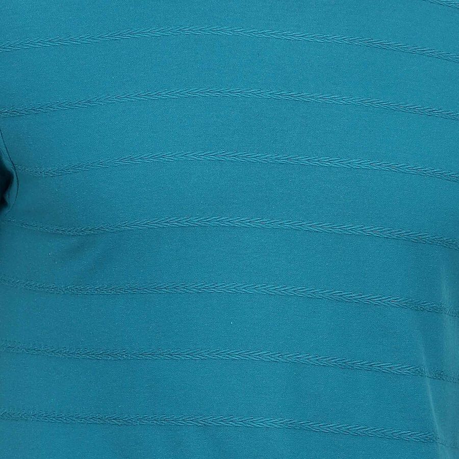 Solid Round Neck T-Shirt, टील ब्लू, large image number null