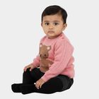 Infants Light Pink Crew Neck Casual Pullover, हल्का गुलाबी, small image number null