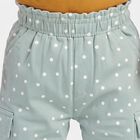 Infants' Mint Green Jogger Fit Polka Dot Cargo Pocket Pyjama, हल्का हरा, small