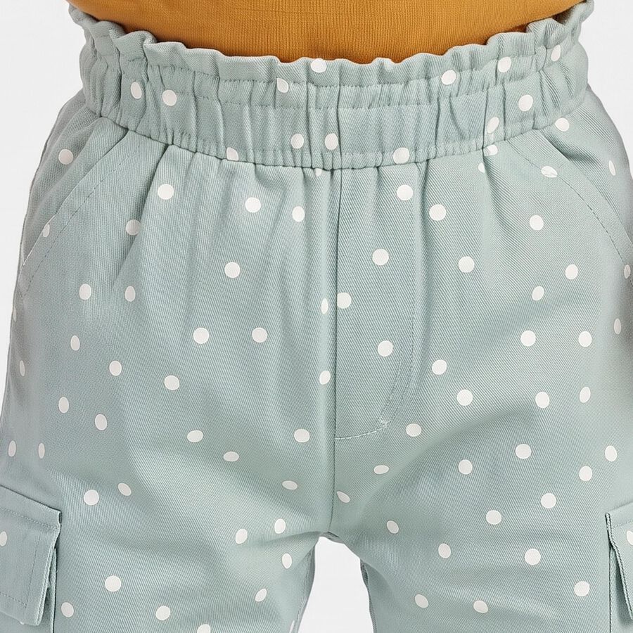 Infants' Mint Green Jogger Fit Polka Dot Cargo Pocket Pyjama, हल्का हरा, large