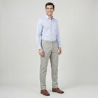 Men's Beige Slim Fit Flat-Front Casual Trousers, Beige, small