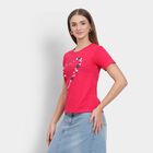 Ladies' Round Neck T-Shirt , रानी (फ्यूशिया), small image number null
