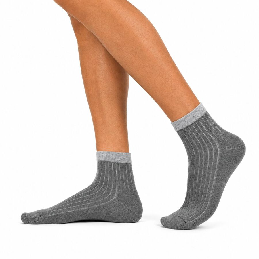 Men's Ankle Length Socks Pack of 3 ( Blue, Black, Grey ), Mid Blue, large