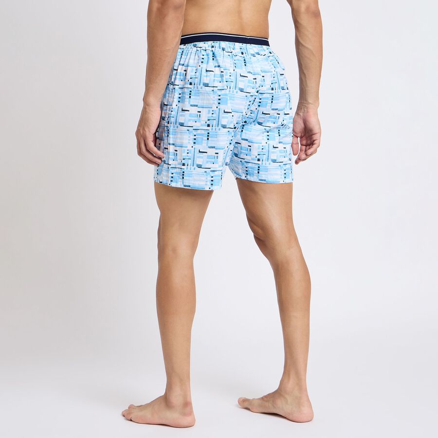 Men's 100% Cotton Boxers, हल्का नीला, large