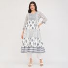 Ladies' 100% Cotton Kurta, Dark Blue, small image number null