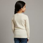 Girls Light Beige Round Neck Thermal Upper, Beige, small image number null