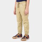 Boys' Beige Regular Fit Jogger Trousers, Beige, small
