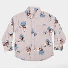 Boys Pink Cotton Long Sleeve Collar Shirt, Pink, small
