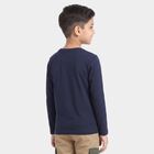 Boys Navy Blue Round Neck Regular Boys T-Shirt, Navy Blue, small