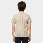 Boys Beige Round Neck Casual Half Sleeve T-Shirt, Beige, small
