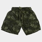 Boys' Olive Green Regular Fit Cargo Printed Bermuda Shorts, ओलिव, small