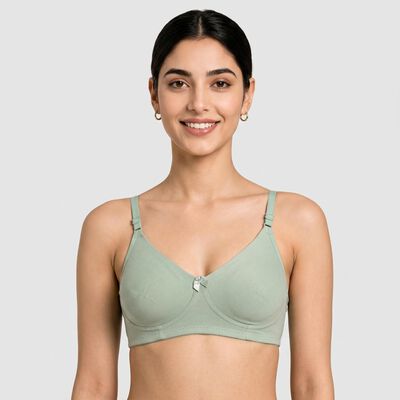Women's Mint Green Cotton Blend Regular Bralette Bra
