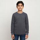 Boys Navy Blue Round Neck Thermal, मिश्रित नीला, small image number null