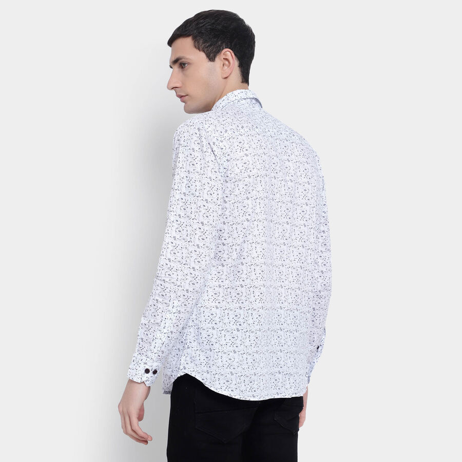 Cotton Printed Casual Shirt, White, large image number null