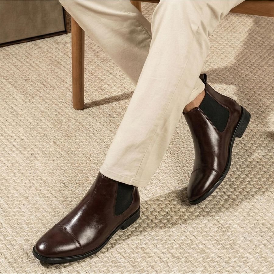 Men's Brown Chelsea Boot Formal Shoes, Brown, large