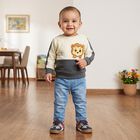 Infants' Dark Grey Cotton Round Neck Pullover Sweatshirt, गहरा ग्रे, small