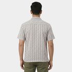Men's Beige Spread Collar Casual Shirt, Beige, small